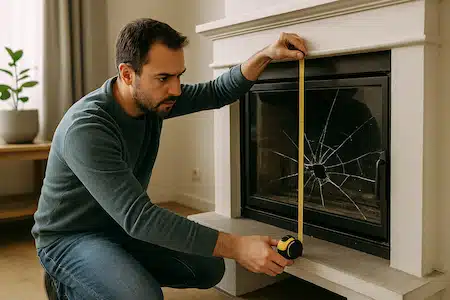 Comomedir el cristal de la chimenea