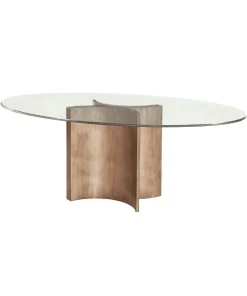 Cristal ovalado a medida para mesa