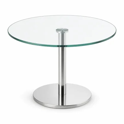 Mesa redonda con patas o soporte central
