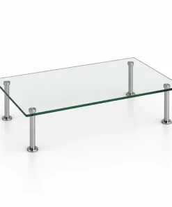 Cristal para mesa rectangular o cuadrada tapa de mesa de cristal que apoya sobre patas, soportes o pedestal.
