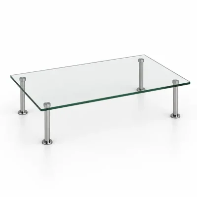 tapa de mesa de cristal que apoya sobre patas, soportes o pedestal.