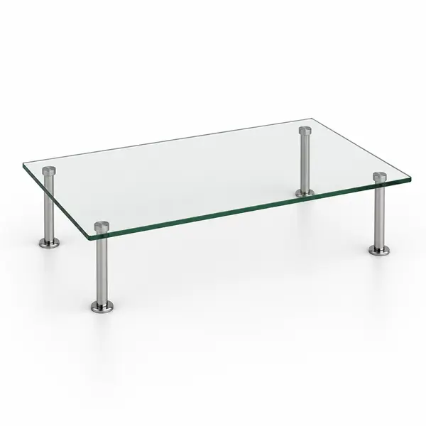 Cristal para mesa rectangular o cuadrada tapa de mesa de cristal que apoya sobre patas, soportes o pedestal.