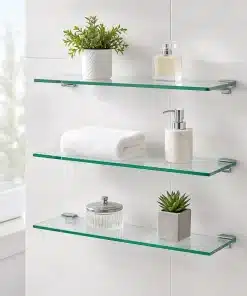 Repisas de cristal a medida para baño